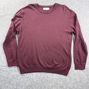Hawker Rye Mens XL 95/5 Cotton Cashmere Cabernet Mel Burgundy Crewneck Sweater
